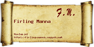 Firling Manna névjegykártya